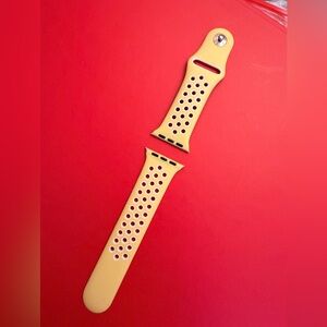 Apple Yellow Silicone Sport Watch Band with Perforated Design